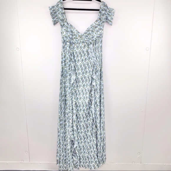 Foxiedox Printed Bardot Maxi Dress Size S - Picture 2 of 16